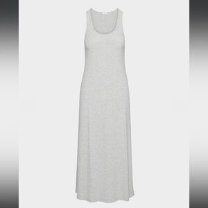 Aritzia Luxe Lounge Sisu Dress Drapey ribbed scoopneck maxi dress